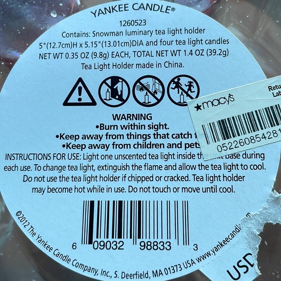 Snowman Luminary tea light holder - Picture 4 of 4